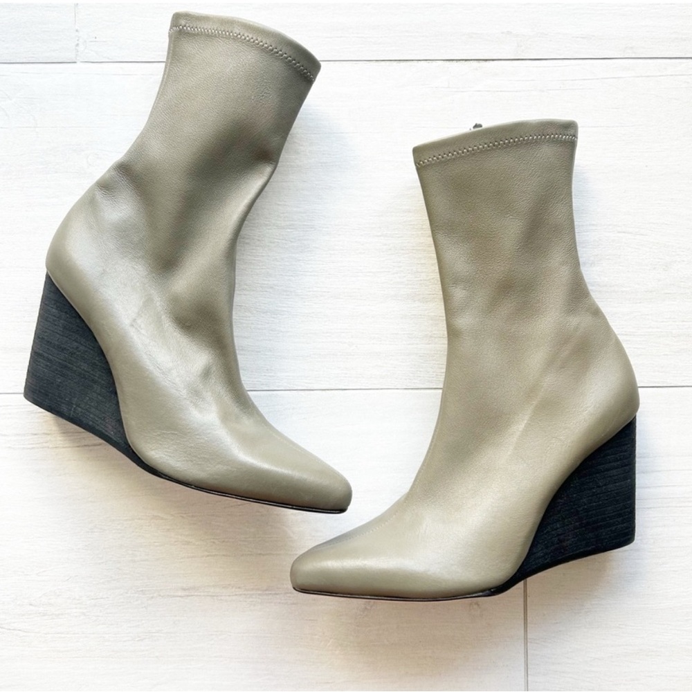 NEW Rag & Bone Leather Phoenix Wedge Heel Sock Boots Size 36